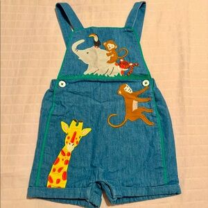 Baby Boden animal denim romper